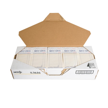 National Checking 1 Part Carbonless Salmon 13 Line Guest Check 100 Checks, PK50 S3616